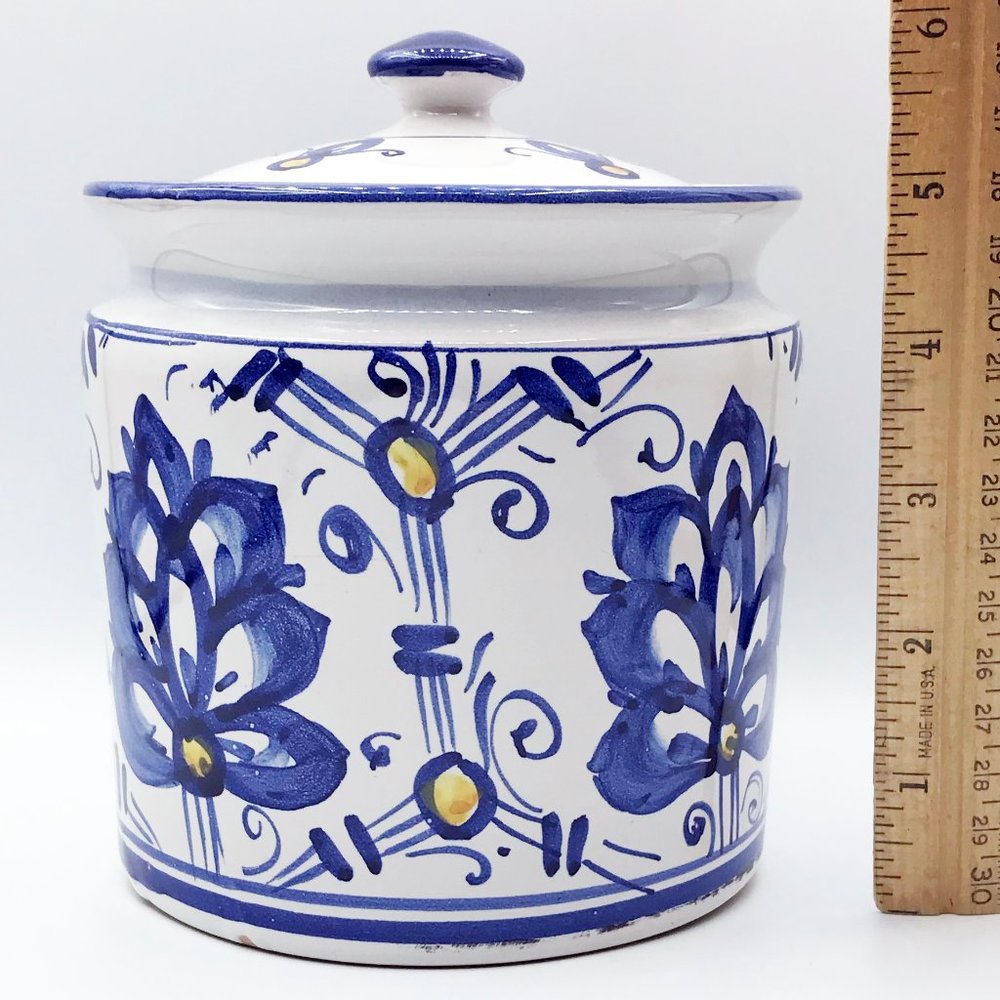 Gorgeous Vintage Ceramic Cookie or Tea Jar, ITALY
